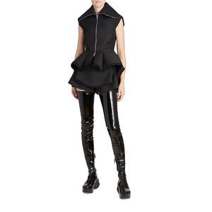 Givenchy Black Peplum Vest with Zipper
